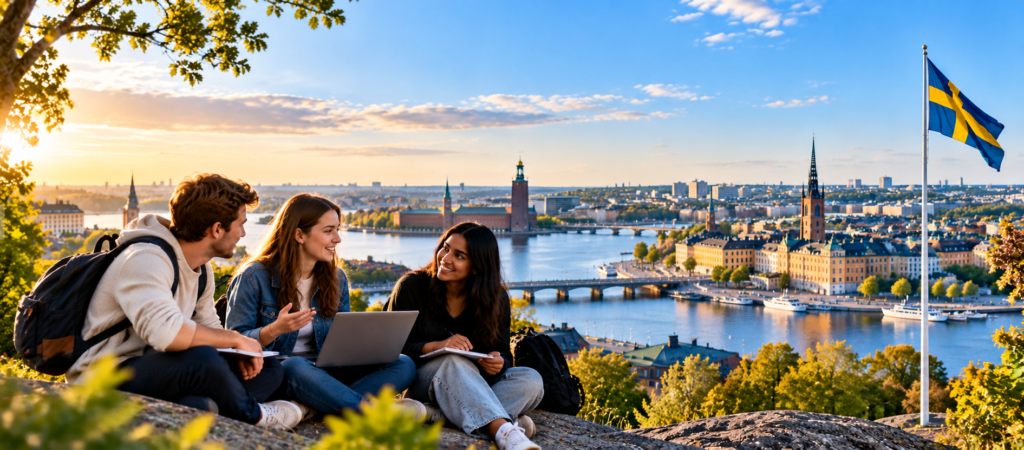 International university students exploring higher education opportunities in Sweden